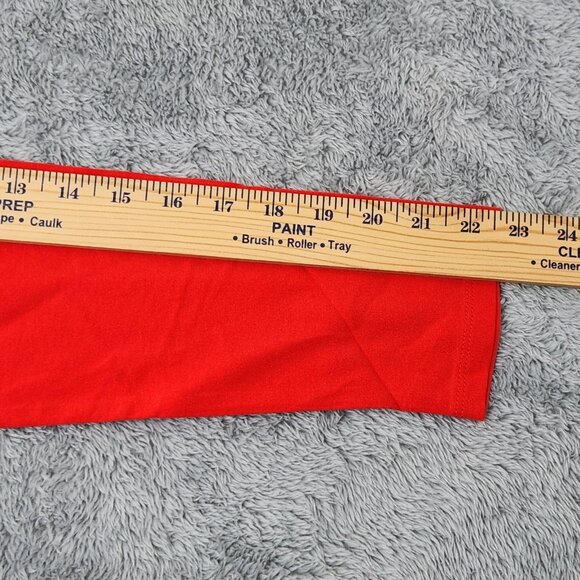3/$20 Wild Fable T-Shirt Womens M Red Long-Sleeve Cropped Solid Crop Top Cotton - Picture 9 of 9